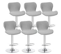 Light Gray Stretch Bar Stool Chair Covers 6 Pcs Swivel Stool Slipcovers Short Back Protector for Kitchen Counter Office Pub and Hotel