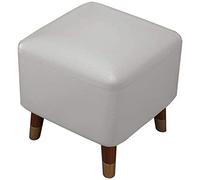 Light Gray Synthetic Leather Square Pouf Ottoman40x40x40 cm Perfect for Living Room Bedroom GardenStylish Comfortable Footrest for Modern Home Décor