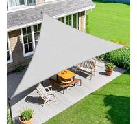 Light Gray UV Protect Triangle Sail Canopy 3.7x4.9x6.1m - Waterproof Shade for Garden, Balcony, Patio, Outdoor Sun Shelter, Perfect for Relaxation and Entertainment