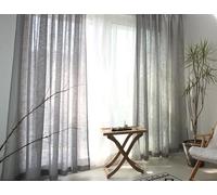 Light Gray Voile Curtain Panels Set of 2 34W x 72H Sheer Grommet Drapes for Living Room Modern Window Treatments Soft Fabric Elegant Home Decor