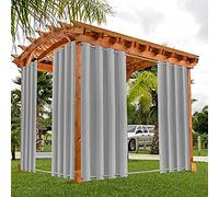 Light Gray Waterproof Outdoor Curtains with Grommets Windproof Blackout for Gazebo 1 Panel 104"W x 72"H Ideal for Patio Deck Porch Privacy and Shade