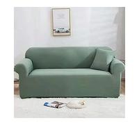 Light Green 1 Seater Sofa Cover Monochrome Stretch Polyester Non-Slip Furniture Protector for 90-140 cm Sofas& Stylish Home Decor