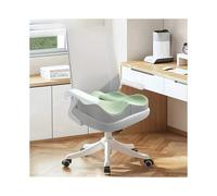 (light green) 1pc Memory Foam Seat Cushion - 3D Ergonomic Support| Light Green & Grey, Washable Polyester, Car/Office Essentials