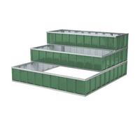 Light Green 3-Tier Diy Metal Raised Garden Bed -Modular Planter Multi-Level Cultivation Box