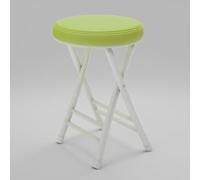 Light Green 50cm Round Folding Stool Portable Lightweight Bar Chair Cushioned Kitchen Seat Max Load 150kg Ideal for Home Garden Camping Easy Storage