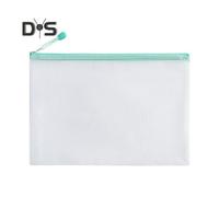 (light green, A4) File Bag Large Capacity Storage A4 Files Stationery Carrying Case Transparent Visual Design Portable Document Organizer
