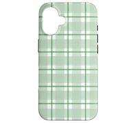 Light Green and Kelly Green Gingham Check Case for iPhone 16
