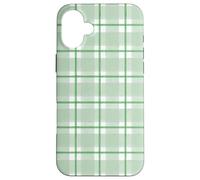 Light Green and Kelly Green Gingham Check Case for iPhone 16 Plus