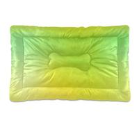Light Green and Yellow Gradient Color Washable Dog Bed Mat Soft Anti-Slip Pet Bed for Large Jumbo Medium Small Dogs 36" x 24"