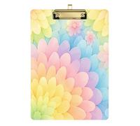 Light green background tie-dye rainbow colors contractor clipboard plastic transparent for clip blackboard teacher size 9 x 12