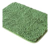 Light Green Bathroom Rugs Thick Chenille Bath Mats | Absorbent and Washable Bath Rug Non-Slip, Plush and Soft Rugs for Bathroom Floor, Shower, Sink - 24" x 36"