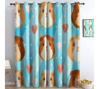 Light Green Blackout Curtains 110 x 102 Inch, Blocking Sound Thermal Insulated Drapes for Bedroom Living Room, Machine Washable Cartoon Animal Mouse Stripes Curtains