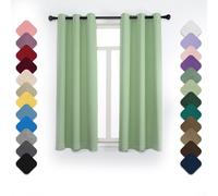 Light Green Blackout Curtains for Living Room & Bathroom Soundproof 1 Panel with Eyelets 280 x 140cm (HxW) Stylish Winter Drapes for Ultimate Privacy & Comfort