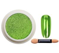 Light Green Chrome Mirror Nail Powder, LILAH'S NAILS. Metallic Nail Art Pigment Powder Set, Shiny Nail Glitter Powder with Magic Mirror Effect for Nail Art Design Decoration.