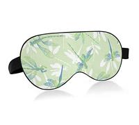Light Green Dragonfly Breathable Sleeping Eyes Mask, Cool Feeling Eye Sleep Cover for Summer Rest, Elastic Contoured Blindfold for Women & Men Travel