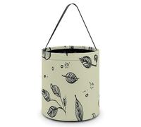 Light Green Flowers Candy Bucket, Reusable Halloween Trick Or Treat Bags with Handle, Portable Candy Bag for Christmas, Party & Holiday Gift
