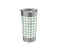 Light Green Gingham Check Stainless Steel Insulated Tumbler