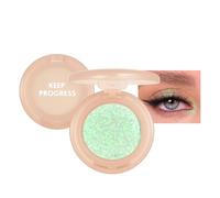 Light Green Glitter Eyeshadow, Shimmer Single Eyeshadow & Pearlescent Highlighter, High Impact Green Eye Shadow with Long-Lasting Waterproof Formula,Creates Eye-Catching Eye Make-up
