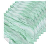 Light Green Marble Texture Cloth Napkins Set of 6, Square Premium Reusable Washable Polyester Table Linen Napkin for Dinner Party