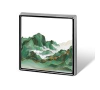 Light Green Mountain Ranges Unisex Brooches & Pins Square Lightweight Lapel Badge Jewelry for Clothing Shawl Hat