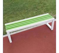 Light Green Outdoor Park Bench - Backless Metal & Wood Garden Seating Weatherproof for Balconies & Schools Perfect for Apartments - 150×40×45cm