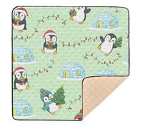 Light Green Penguin Christmas Elements Large Stylish Baby Gym & Activity Mat for Indoor Outdoor Cozy Breathable Activity Gym Mat for Baby Toddler Infant, 50'' x 50''
