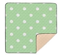 Light Green Polka Dot Cute Baby Girl Play mat for Indoor Outdoor Lightweight Foldable Tummy Time Mat for Baby Toddler Infant, 50'' x 50''