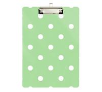 Light Green Polka Dot Speech Pathology clipboard Hard Board for Teacher Nursing Size 9 x 12 Silver