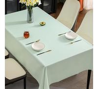 Light Green PVC Tablecloth 120x170 cmWaterproof Easy to Clean Dining Cover Ideal for Home Decor Kitchen Parties & EventsSlish Solid Color Table Protector