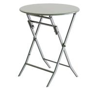 Light Green Round Folding Side Table - Multipurpose Coffee Table with Carbon Steel Frame for Living Room Outdoor Yard Garden Bistro Small End Table