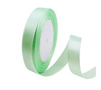 Light Green Satin Ribbon 10mm, 23 Meters Green Fabric Ribbons Double Sided Silk Ribbons for Gift Wrapping, Crafting, Hair Bows, Balloons, Sewing, Wreaths, Cakes, Wedding Party, Christmas Decoration