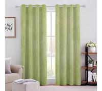 Light Green Solid Color Thermal Insulated Curtain W 52" x L 63" Modern Simple Art Eyelet Blackout Darkening Window Drapes for Boys Girls Bedroom 2 Panels