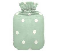 Light Green with White Dots hot Waterbottle with Soft Cover, 2L Warm Water Bottle for Bed for Tummy Warmer, Neck Shoulder Warmer, Bolsa de calor para Dolor Menstrual