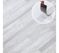 Self Adhesive Floor Planks - 10 Pack Cover 14.96 sq ft / 1.39 sqm - Vinyl Flooring Set - Peel and Stick Tiles - 36x5.98 in (91.4x15.2cm) - Vinyl Floor Tiles - Light Grey Ash Breeze Wood Effect