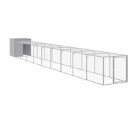 (light grey, 110 x 1017 x 110 cm) vidaXL Chicken Cage Chicken Run Coop with Run Anthracite Galvanised Steel