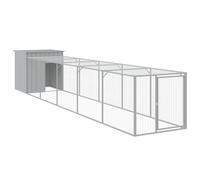 (light grey, 110 x 609 x 110 cm) vidaXL Chicken Cage Chicken Run Coop with Run Anthracite Galvanised Steel