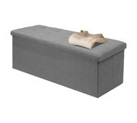 Light Grey 110X38X38Cm Extra Large Ottoman Storage Seat Stool Trunk Toy Chest Blanket Box Folding Bench