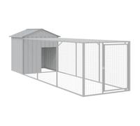 Chicken Cage with Run Farm Chicken Run Coop Hen House Galvanised Steel vidaXL
