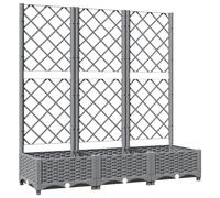 vidaXL Garden Planter w/ Trellis Light Grey 120x40x121.5 cm