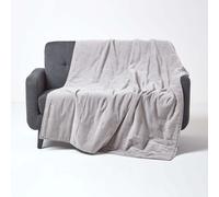 (Light Grey, 125 x 150 cm) Velvet Quilted Throw