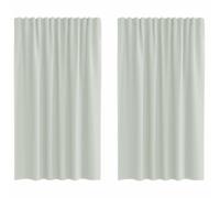 Voile Curtains Light Grey 140x175 cm 100% Poly Sheer Loop Top Panels Pair UK Set