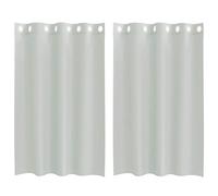 Voile Curtains Light Grey 100% Polyester 140x175 cm Eyelet Panels 2pc Sheer Pack