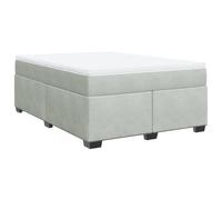 (light grey, 140 x 200 cm) vidaXL Box Spring Bed with Mattress Bed Frame Bedroom Bedstead Bed Base Velvet