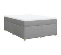 (light grey, 140 x 200 cm) vidaXL Box Spring Bed with Mattress Bed Frame Dark Brown 140x200 cm Fabric