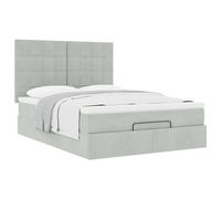 (light grey, 140 x 200 cm) vidaXL Ottoman Bed Frame with Mattresses Bed Base Mattress Foundation Velvet