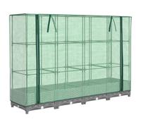 (light grey, 160 x 40 x 123 cm) vidaXL Raised Bed with Greenhouse Cover Plant Box Garden Planter Rattan Look