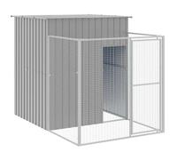(light grey, 165 x 251 x 181 cm) vidaXL Dog House Dog Kennel with Run Dog Cage Anthracite Galvanised Steel