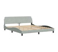 (light grey, 180 x 200 cm) vidaXL Bed Frame with Headboard Bedroom Bed Base Mattress Foundation Velvet