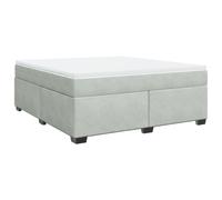 (light grey, 180 x 200 cm) vidaXL Box Spring Bed with Mattress Bed Frame Bedroom Bedstead Bed Base Velvet