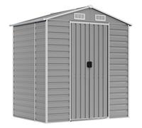 (light grey, 191 x 130 x 198 cm) vidaXL Garden Shed Outdoor Storage Shed Patio Yard Tool Shed Galvanised Steel